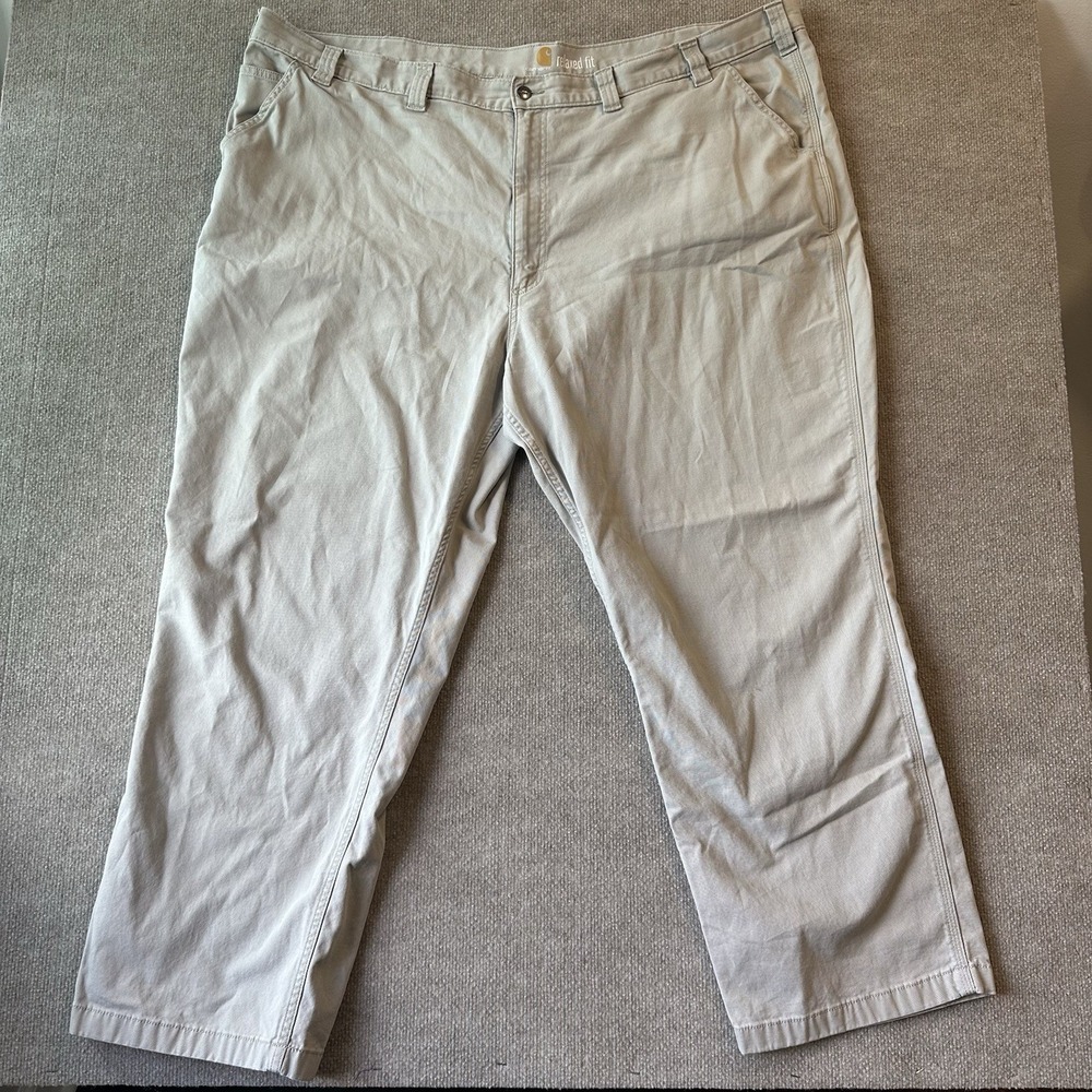 Carhartt Men's Tan Relaxed Fit Canvas Work‎ Pants Size 52 x 32 (14086)